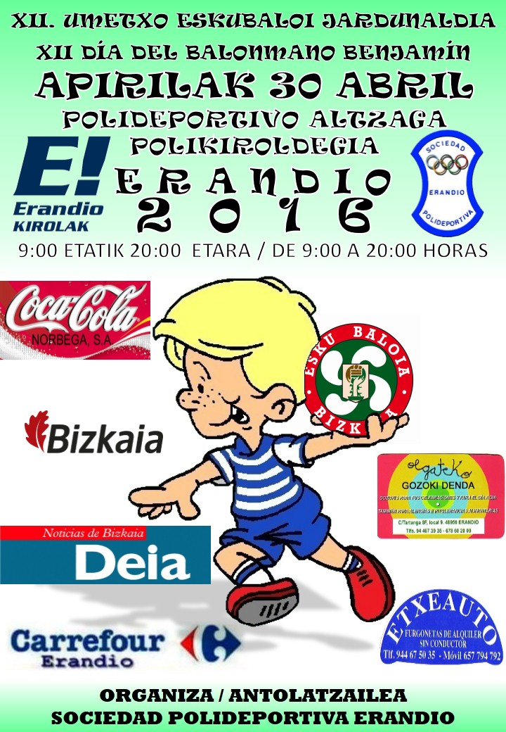 Cartel Balonmano Benjamín 2016